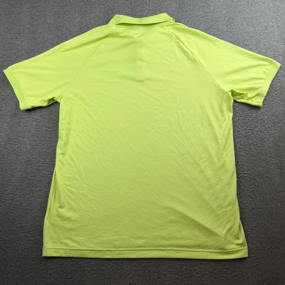 Adidas‎ Polo Shirt Men's Large Lime Green Recycled Polyester Athletic Golf Tee